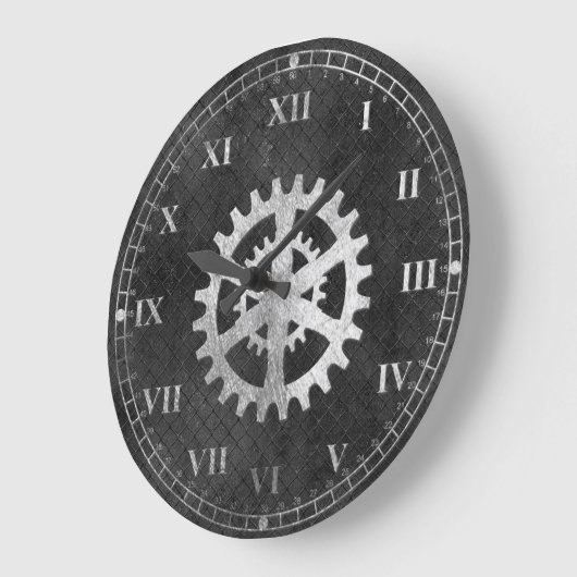 素朴な金属見るギアの柱時計 ラージ壁時計 (傾斜)