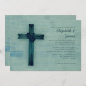 素朴な鉄の十字の結婚式招待状 招待状 (正面/裏面)