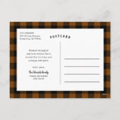 素朴な銅色のクリスマスおめでとう3枚の写真の コラージュ シーズンポストカード (裏面)