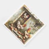 素朴な隠れ家風の紙ナプキン (コーナー)