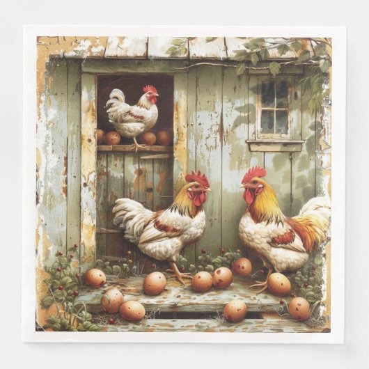 素朴な隠れ家風の紙ナプキン (正面)