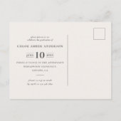 素朴な雄鹿および花柄の卒業生のパーティーの写真 案内ポストカード (裏面)