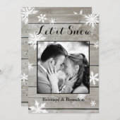 素朴な雪のホリデー フォト カード (正面/裏面)