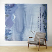 素朴な霧の松林のウェディングフォトバックドロップ タペストリー (インサイチュ(横))