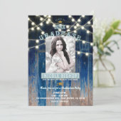素朴な青い光 現代の写真 卒業パーティー 招待状 (スタンド正面)