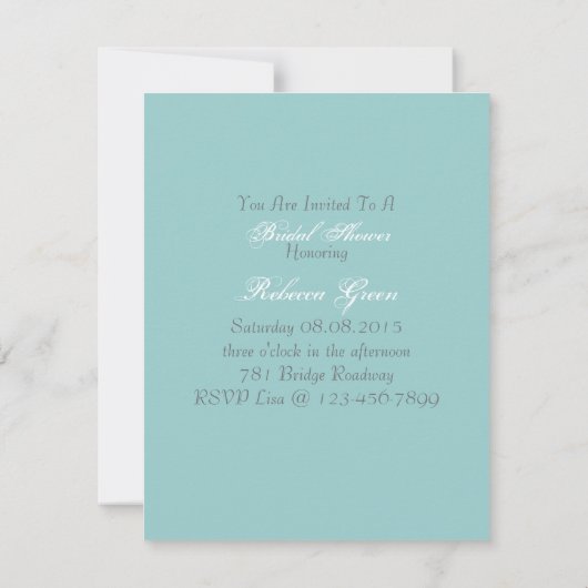 素朴な青い納屋の木の野草の国の結婚式 招待状 (裏面)