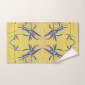 素朴な青および黄色 バスタオルセット (ハンドタオル)