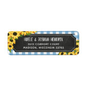 素朴な青じんぎゃむひまわり BBQ ベイビーシャワー ラベル (正面)