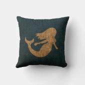 素朴な青の人魚 クッション (裏面)