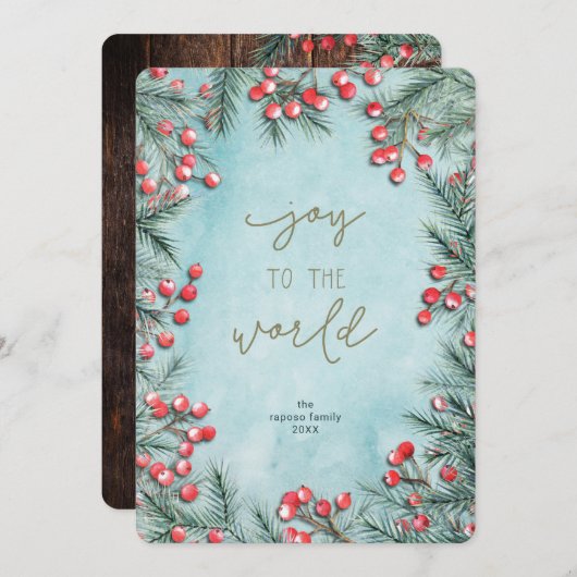 素朴な非喜びの世界の写真の宗教クリスマス シーズンカード (正面/裏面)