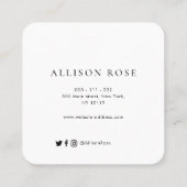 素朴な革の自家製名刺 スクエア名刺 (裏面)