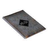 素朴な革本の一見|のモノグラムのなイニシャル ノートブック (右側)