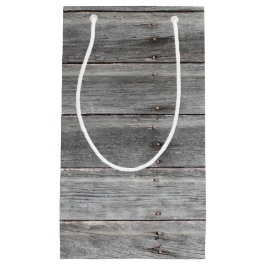 素朴な風化させた木製の壁 スモールペーパーバッグ