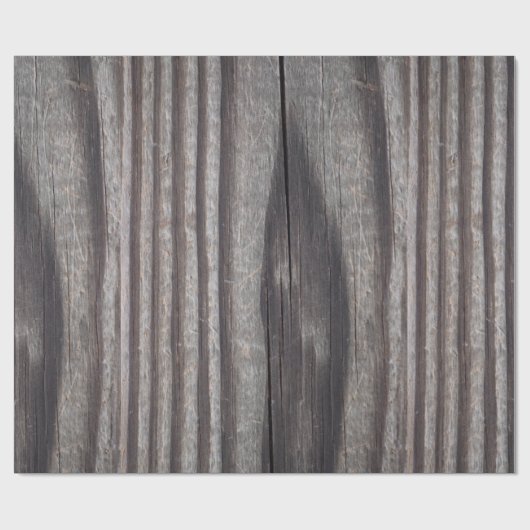 素朴な風化させた灰色の木製のポスト ラッピングペーパー (フラット)