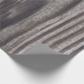 素朴な風化させた灰色の木製のポスト ラッピングペーパー (角)