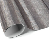 素朴な風化させた灰色の木製のポスト ラッピングペーパー (ロールコーナー)