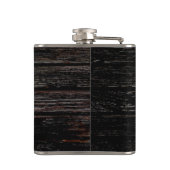 素朴な風合いが漂うブラックウッドの結婚式モノグラム フラスク (裏面)