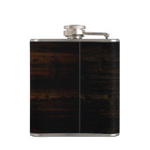 素朴な風合いが漂うブラックブラウンの木製結婚式モノグラム フラスク (裏面)