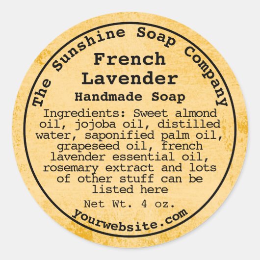 素朴な風合いが漂う紙のラベル - 1 ラウンドシール (正面)