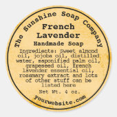 素朴な風合いが漂う紙のラベル - 1 ラウンドシール (正面)