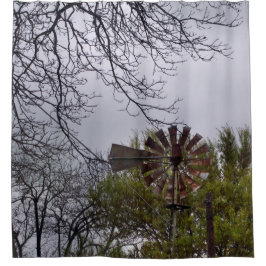 素朴な風車 シャワーカーテン