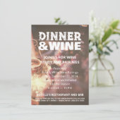 素朴な食事とワインの写真フライヤー招待状 招待状 (スタンド正面)