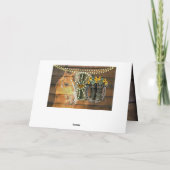 素朴な馬のひまわり ワゴン ホイール コウボー ブーツ サンキューカード (裏面)