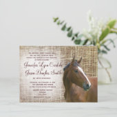 素朴な馬のバーラップのプリントの結婚式招待状 招待状 (スタンド正面)