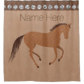 素朴な馬のフェイクな革Bathおよび家の銀 シャワーカーテン (正面)