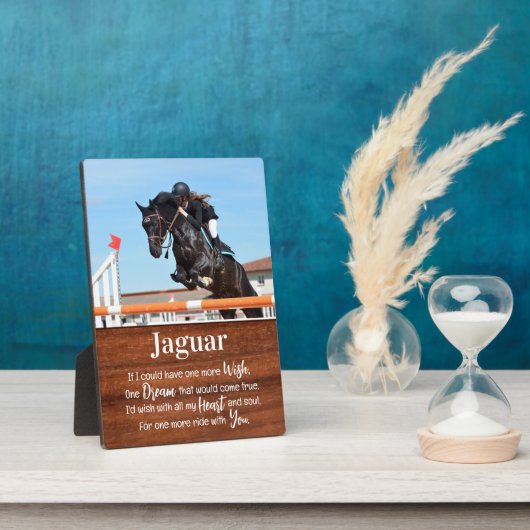 素朴な馬の記念写真 フォトプラーク (側面)