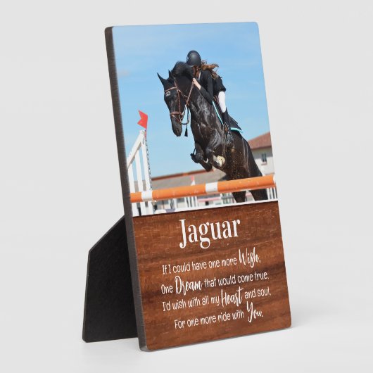 素朴な馬の記念写真　愛馬を偲ぶ フォトプラーク (側面)