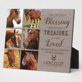 素朴な馬の追悼写真 フォトプラーク (側面)