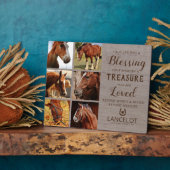 素朴な馬の追悼写真 フォトプラーク (側面)