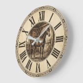 素朴な馬小屋の壁時計 | ファームハウスインテリア ラージ壁時計 (傾斜)