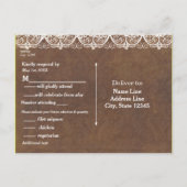 素朴な馬蹄とレースのカントリーウェスタン返信カード インビテーションポストカード (裏面)