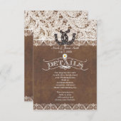 素朴な馬蹄とレースのカントリー 詳細カード エンクロージャーカード (正面/裏面)