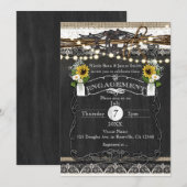 素朴な馬蹄と花のカントリー婚約リング 招待状 (正面/裏面)