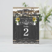 素朴な馬蹄と花のカントリー風テーブルナンバー 招待状 (スタンド正面)