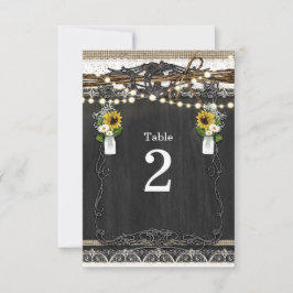 素朴な馬蹄と花のカントリー風テーブルナンバー 招待状