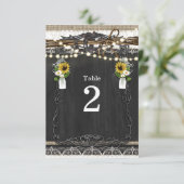 素朴な馬蹄と花のカントリー風テーブルナンバー 招待状 (スタンド正面)