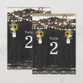 素朴な馬蹄と花のカントリー風テーブルナンバー 招待状 (正面/裏面)