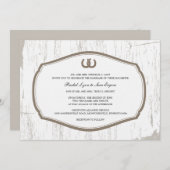 素朴な馬蹄の納屋の結婚式 招待状 (正面/裏面)