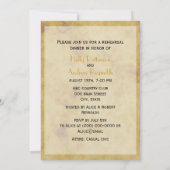 素朴な馬蹄の背景 ヴィンテージ風リハーサルディナー招待状 招待状 (裏面)