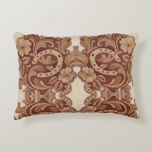 素朴な馬蹄形女性のカーボーイ西カントリーフローラ アクセントクッション (正面)