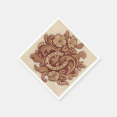 素朴な馬蹄形女性のカーボーイ西カントリーフローラ スタンダードカクテルナプキン (角)