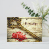 素朴な骨格鍵ビクトリアンスチームパ結婚ンク 招待状 (スタンド正面)