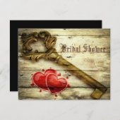 素朴な骨格鍵ビクトリアンスチームパ結婚ンク 招待状 (正面/裏面)