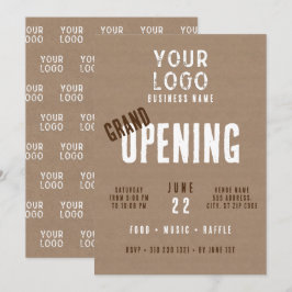 素朴な魅力のビジネスロゴ　グランドオープンのロゴ 招待状