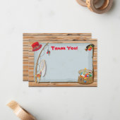 素朴な魚釣りはメッセージカード感謝していしています ノートカード (正面/裏面インサイチュ)