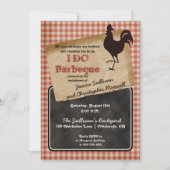 素朴な鶏の庭での結婚の約束パーティー 招待状 (正面)